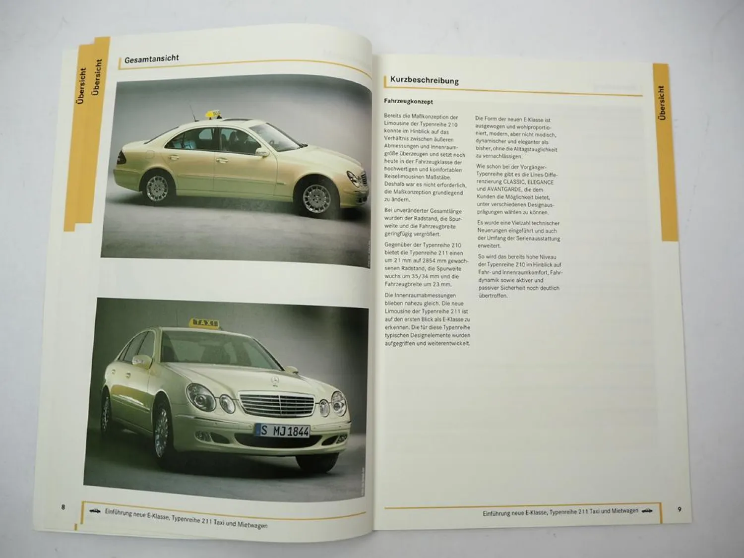 Mercedes Benz E-Klasse W211 Taxi Mietwagen Einführungsschrift 2002