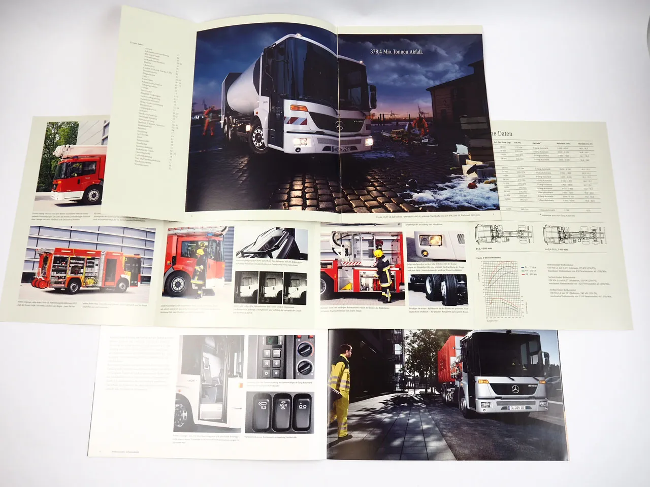 Mercedes Benz Econic LKW Feuerwehr Kommunal Sammel Verteilerverkehr 3x Prospekt