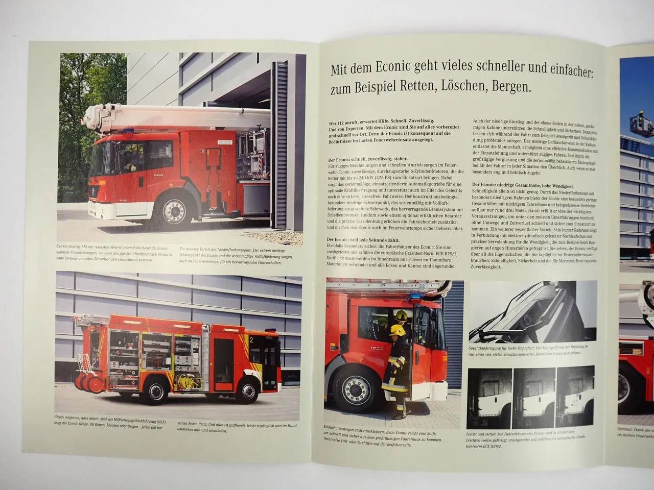 Mercedes Benz Econic LKW Feuerwehr Kommunal Sammel Verteilerverkehr 3x Prospekt