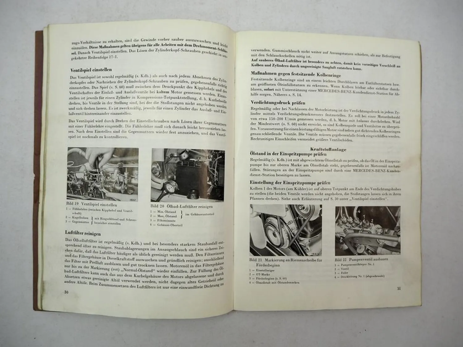 Mercedes Benz L319D O319D Transporter Bus Betriebsanleitung 1957 unvollständig