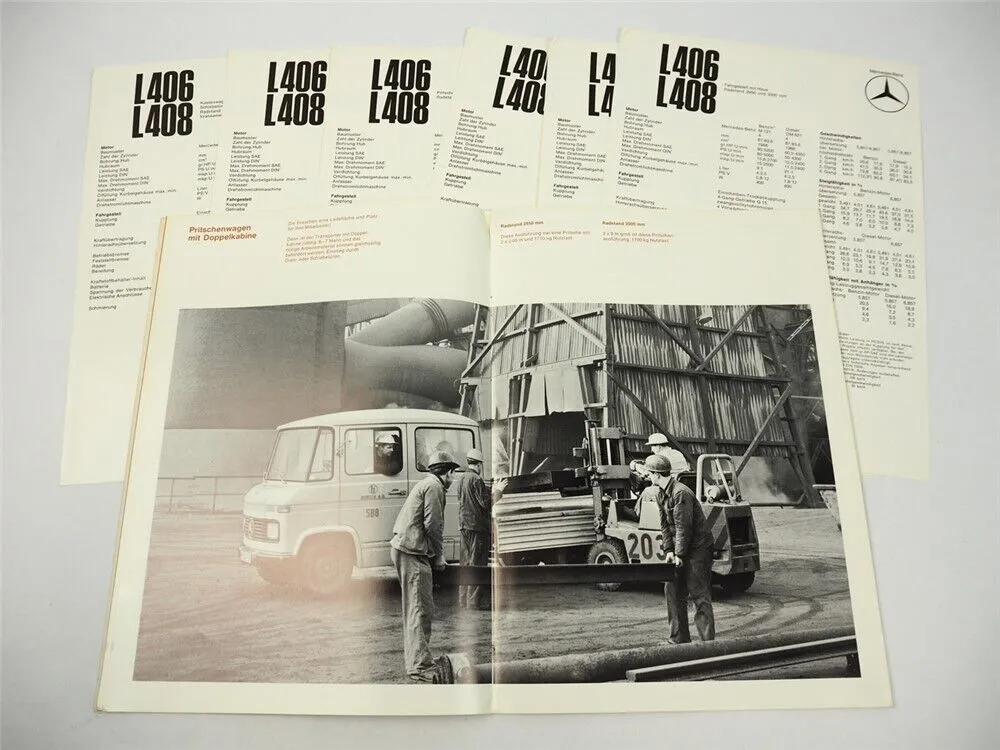 Mercedes Benz L406 L408 Leichttransporter Kastenwagen Prospekt 1967
