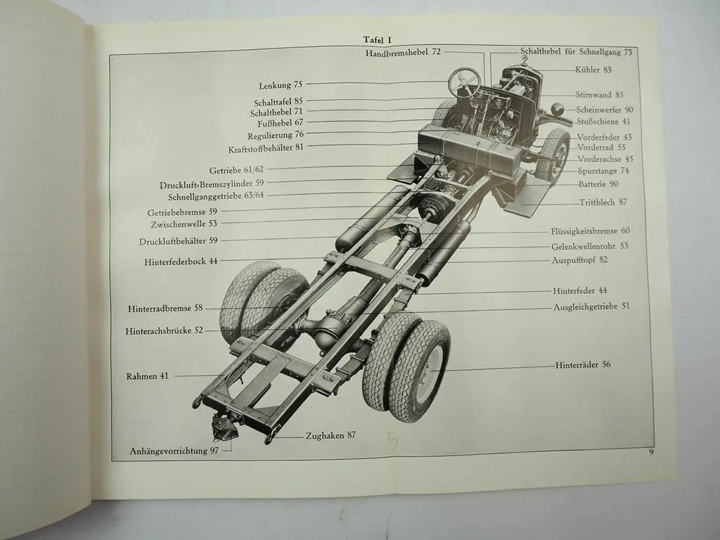 Mercedes Benz L5000 Lastwagen LKW Untergestell Ersatzteilliste L35 ca. 1935