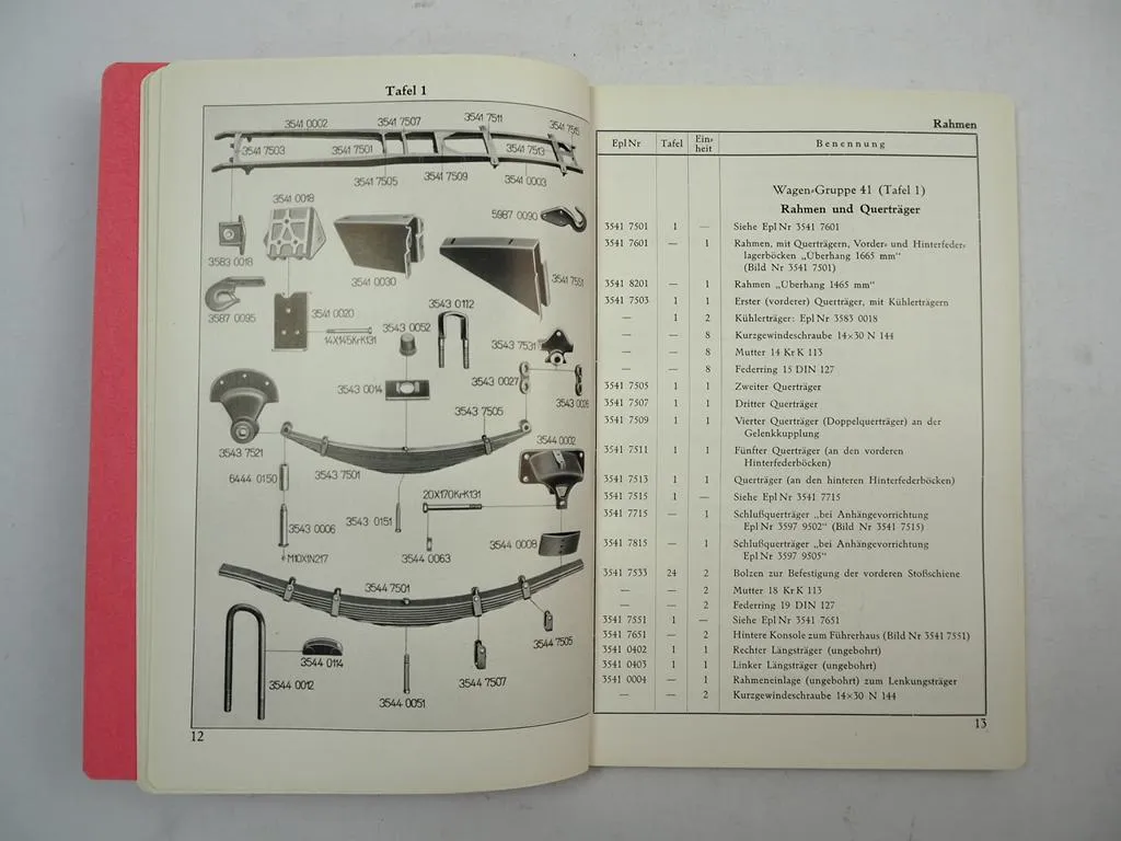 Mercedes Benz L5000 Lastwagen LKW Untergestell Ersatzteilliste L35 ca. 1935
