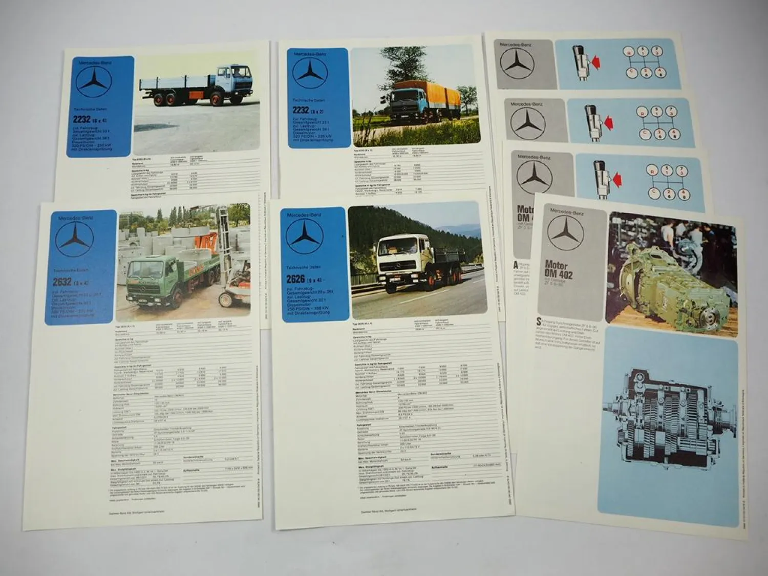 Mercedes Benz LKW Nutzfahrzeuge 8x Prospekt Zeitungsberichte 1950/70er Jahre