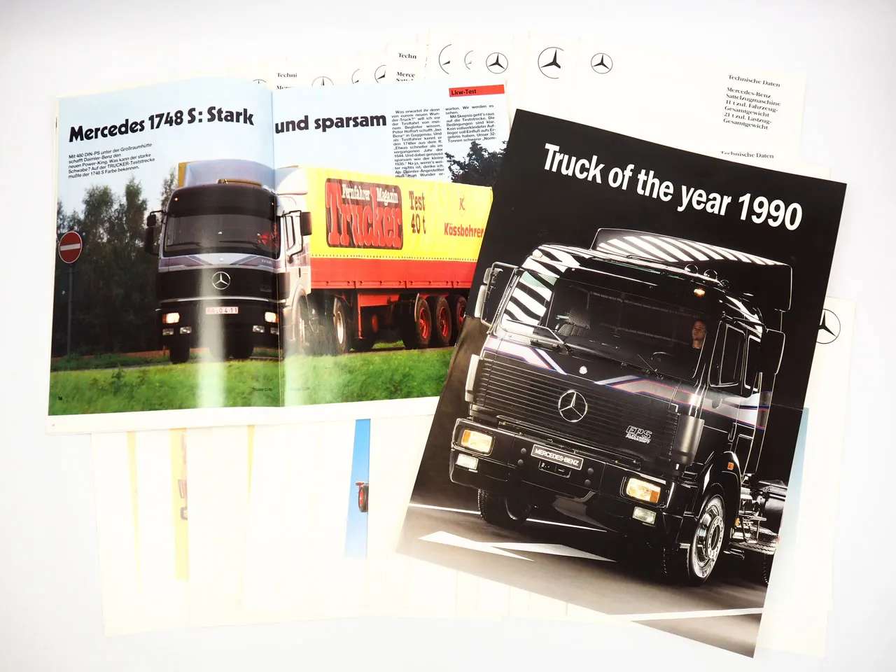Mercedes Benz LKW Sattelzugmaschine Pritschenwagen Kipper Übersicht 54x Prospekt