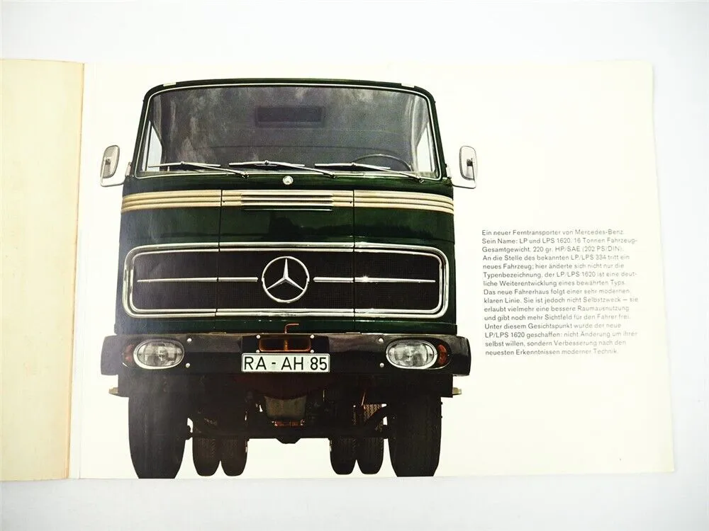 Mercedes Benz LP LPS 1620 Sattelschlepper LKW 202 PS 32t Prospekt 1964