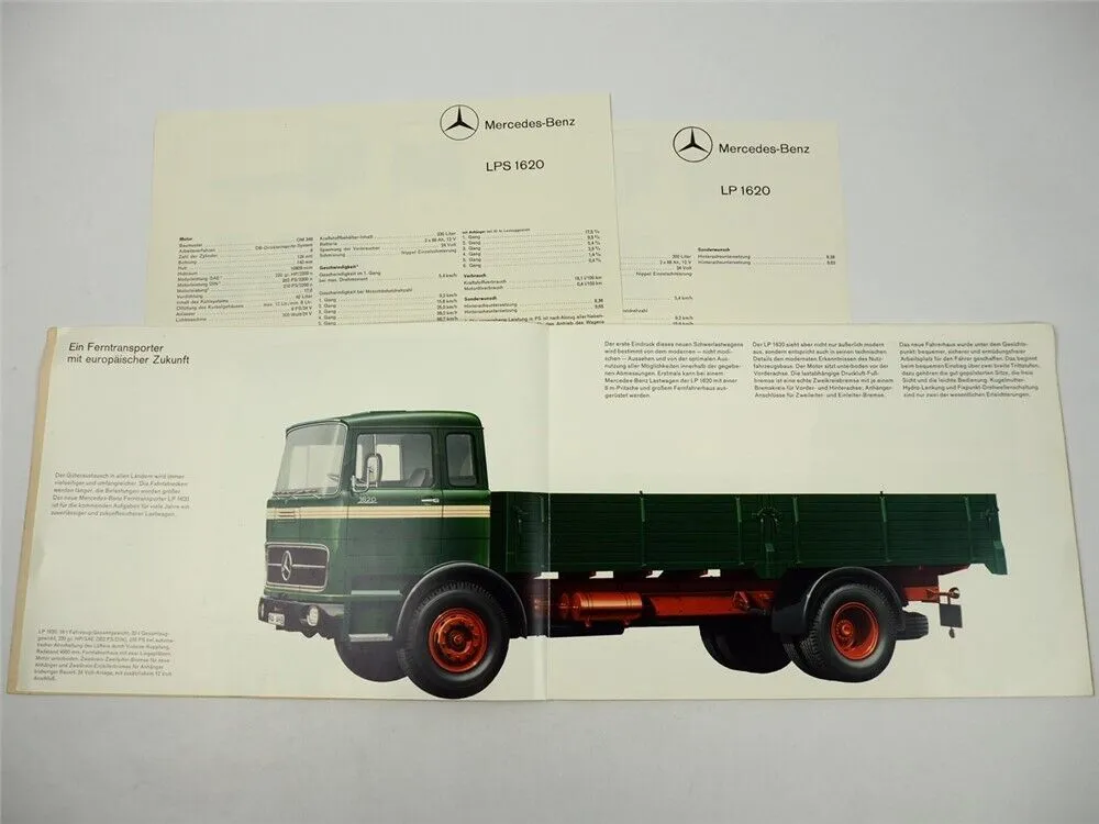 Mercedes Benz LP LPS 1620 Sattelschlepper LKW 202 PS 32t Prospekt 1964