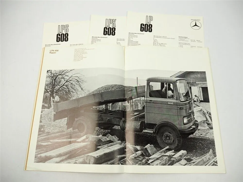 Mercedes Benz LP LPS LPK 608 LKW Sattelschlepper Kipper 80PS Prospekt 1967
