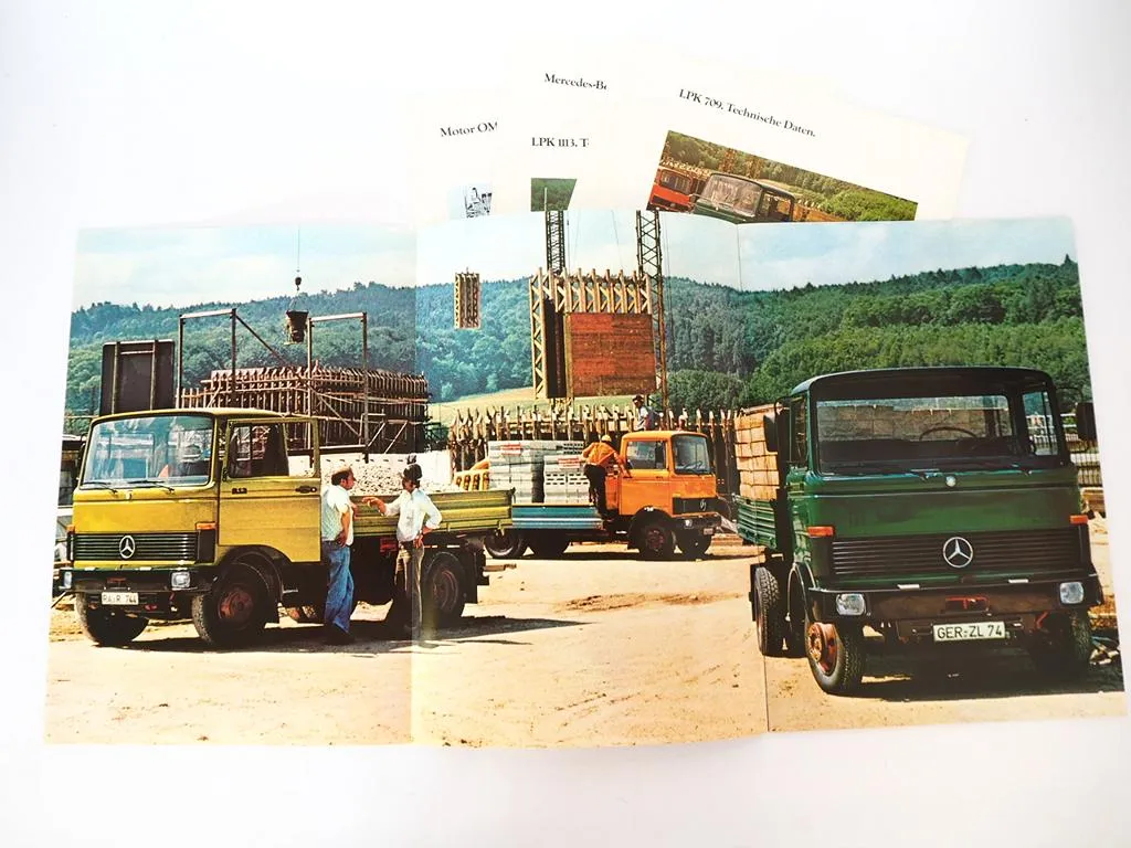 Mercedes Benz LPK 709 809 813 913 1013 1113 LKW Baustelle Prospekt Datenblätter