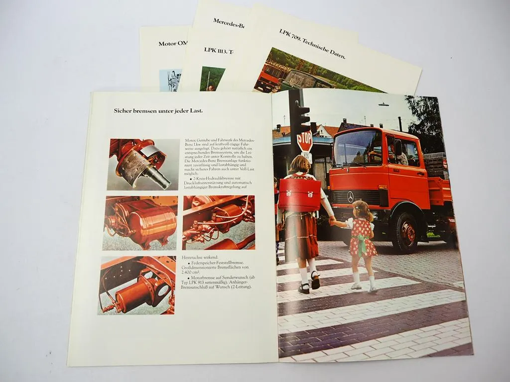 Mercedes Benz LPK 709 809 813 913 1013 1113 LKW Baustelle Prospekt Datenblätter