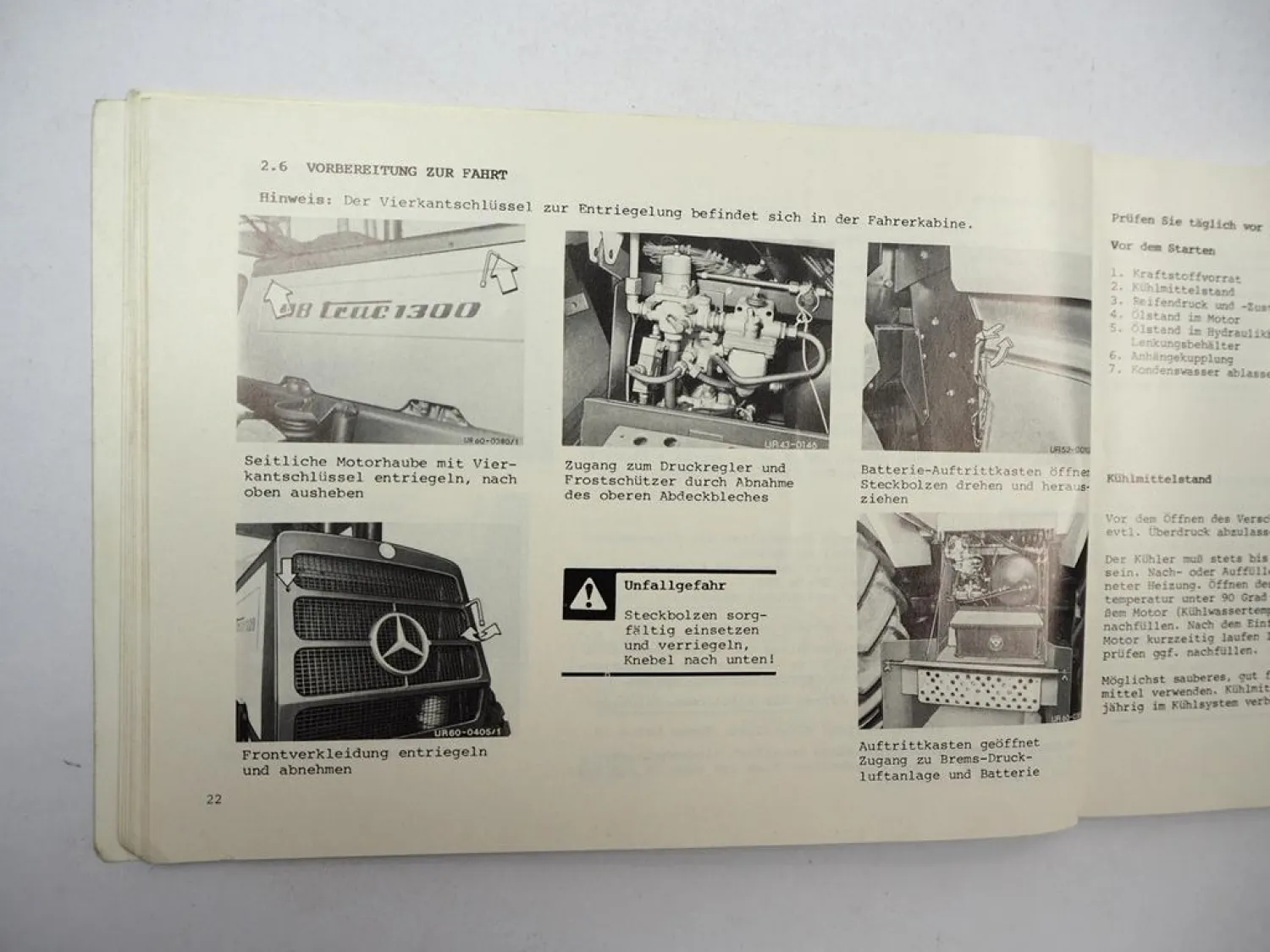 Mercedes Benz MB-trac 442 443 1100 1300 1500 Betriebsanleitung Wartung 1982
