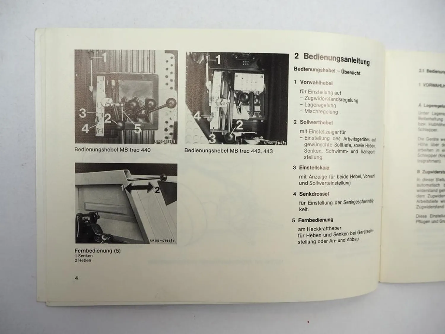 Mercedes Benz MB-trac 442 443 1100 1300 1500 Betriebsanleitung Wartung 1982