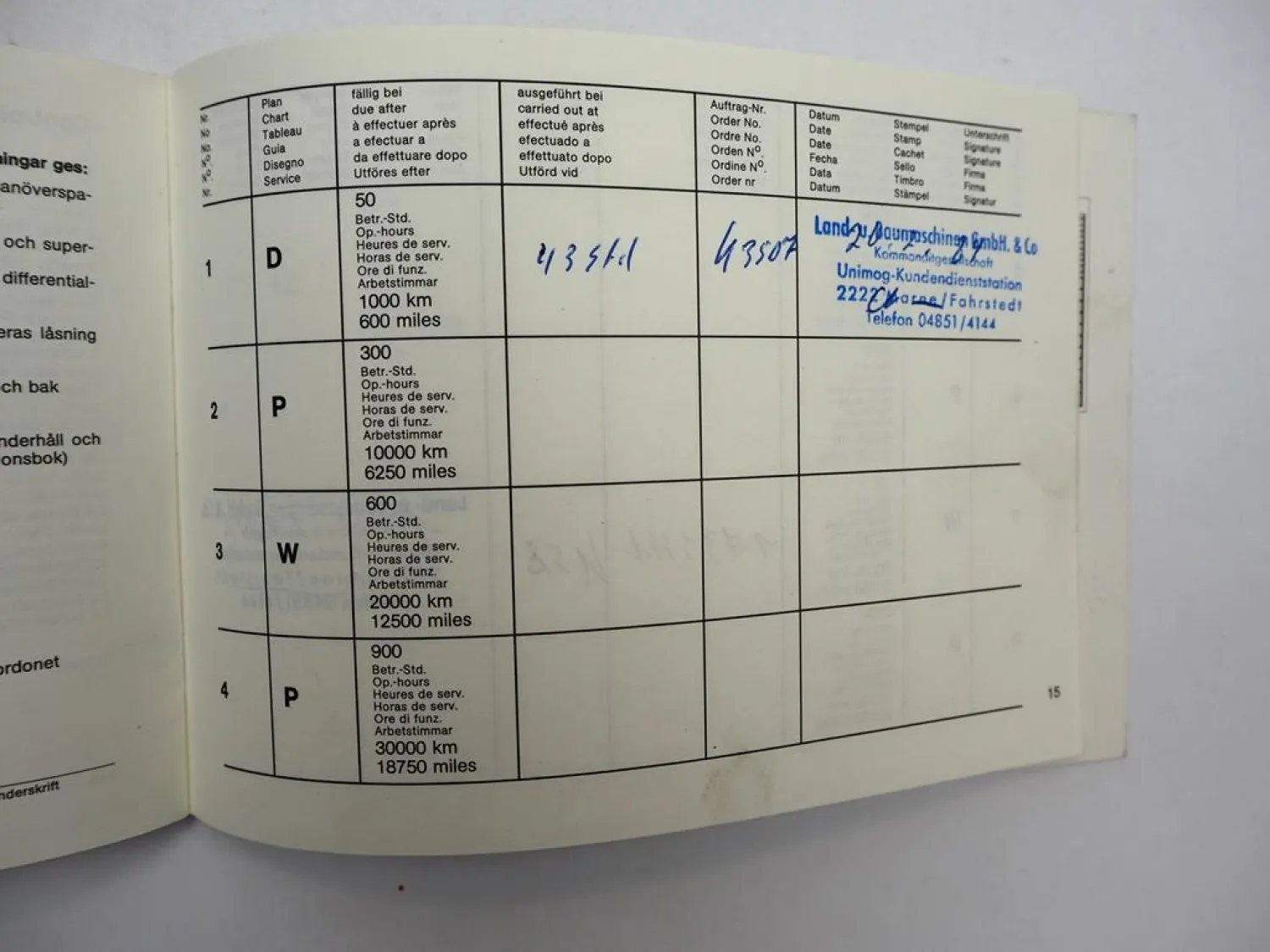 Mercedes Benz MB-trac 442 443 1100 1300 1500 Betriebsanleitung Wartung 1982