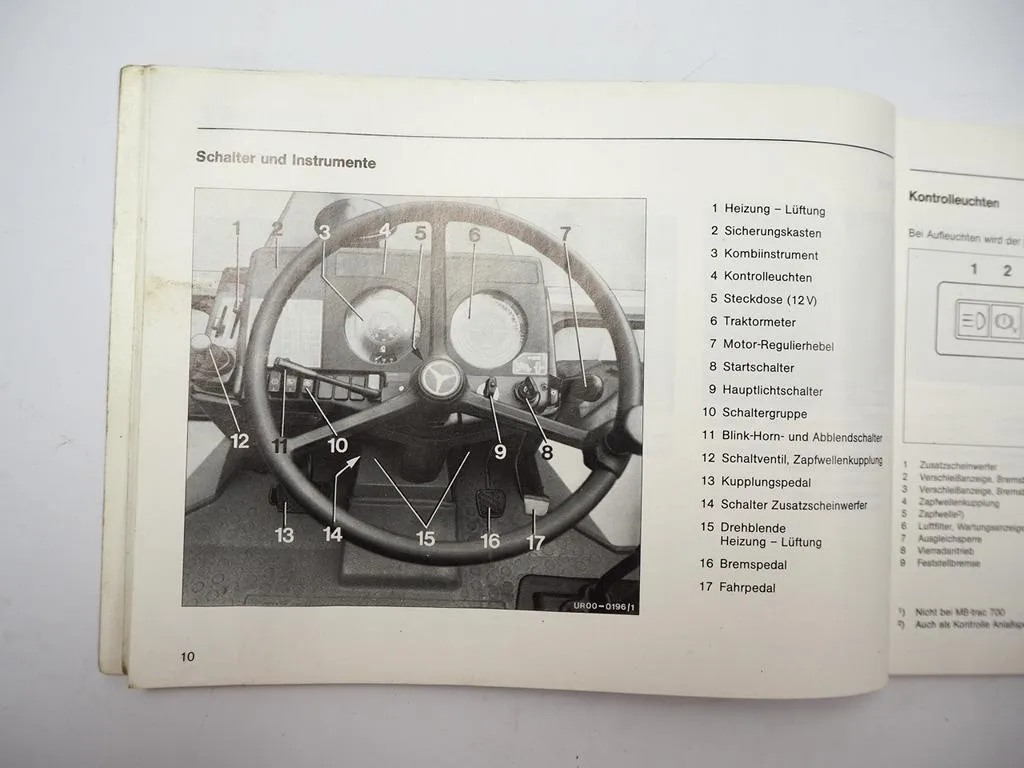 Mercedes Benz MB-trac 700 800 900turbo 1000 Typ 440 441 Betriebsanleitung 1985