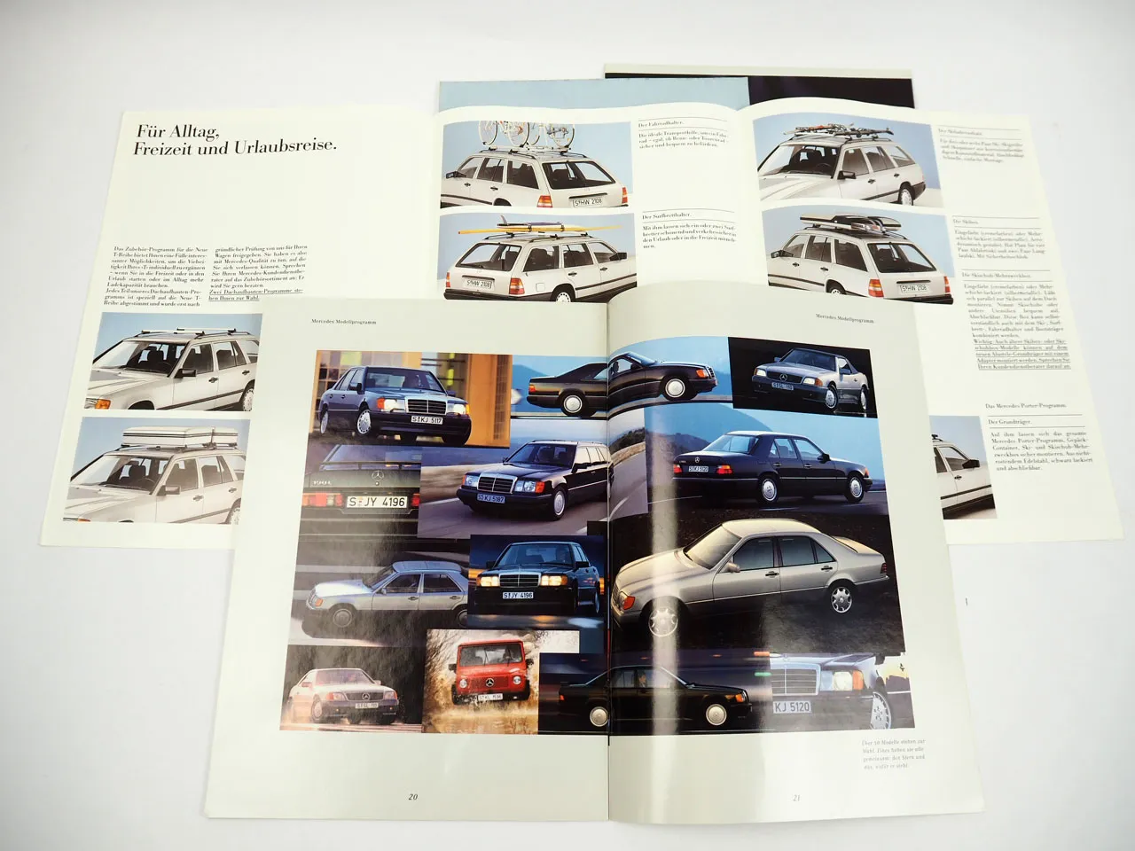 Mercedes Benz Modellprogramm PKW C E S SL G Klasse 4x Prospekt 1986/93