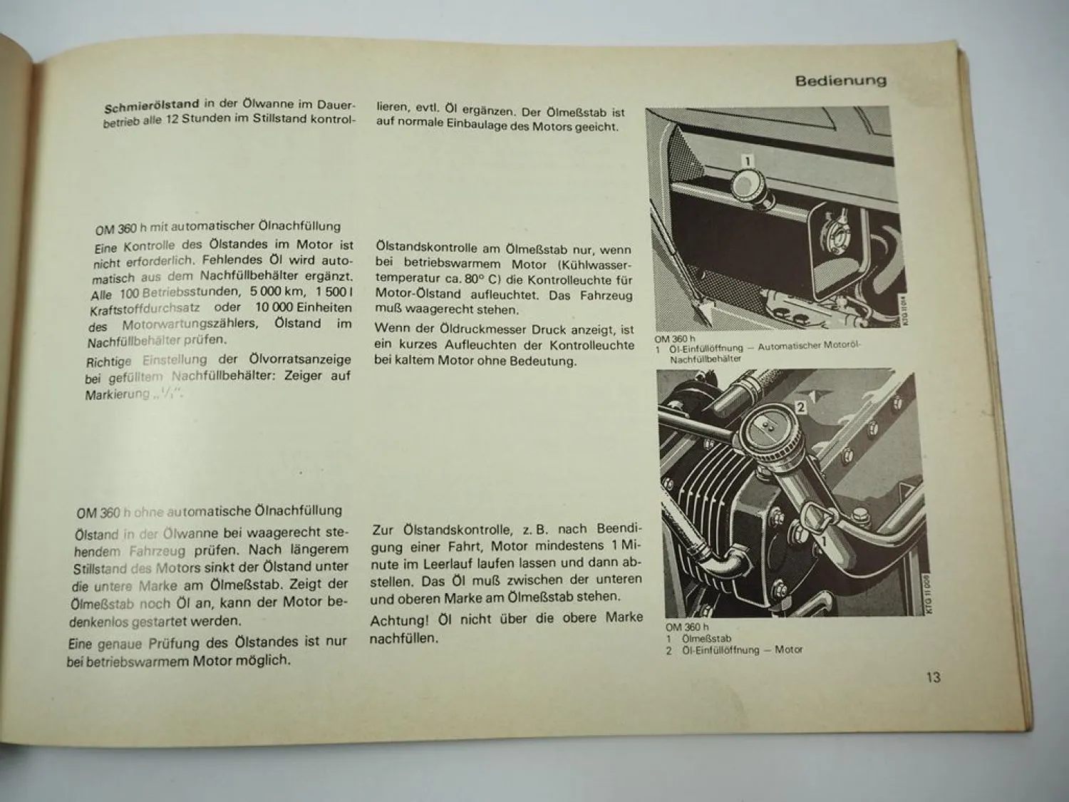 Mercedes Benz OM 314 346 352 355 360 Industriemotor Betriebsanleitung 1980