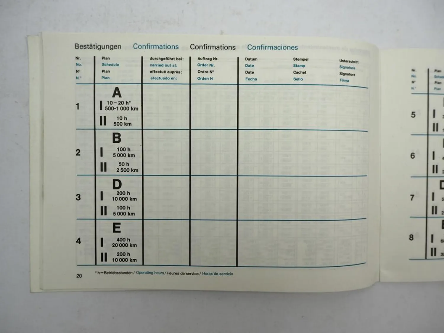 Mercedes Benz OM 314 352 360 346 355 h A Engine Operating Instructions 1982