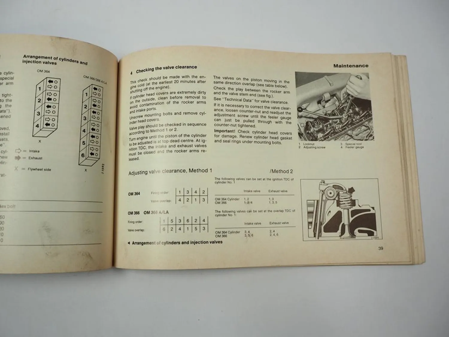 Mercedes Benz OM 364 366 / A / LA Industrial Engines Operating Instructions 1985
