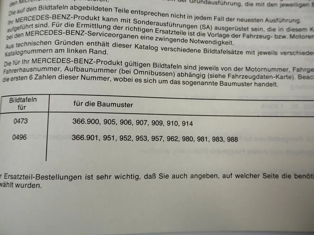 Mercedes Benz OM 366 / A LA Motor Teile Bildkatalog Engine Illustr Parts List 85