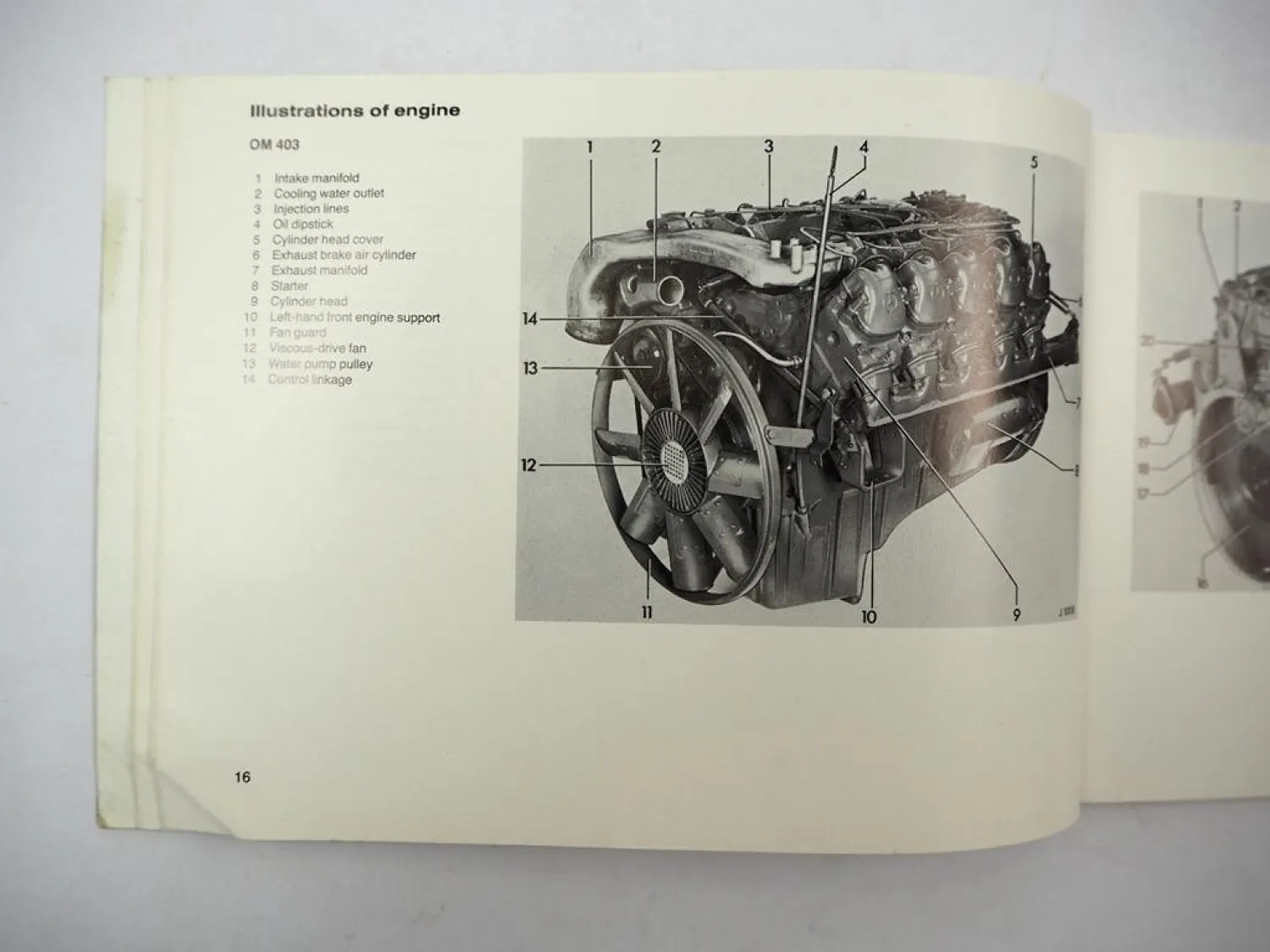 Mercedes Benz OM 401 402 403 404 404A Engine Operating Instructions 1982