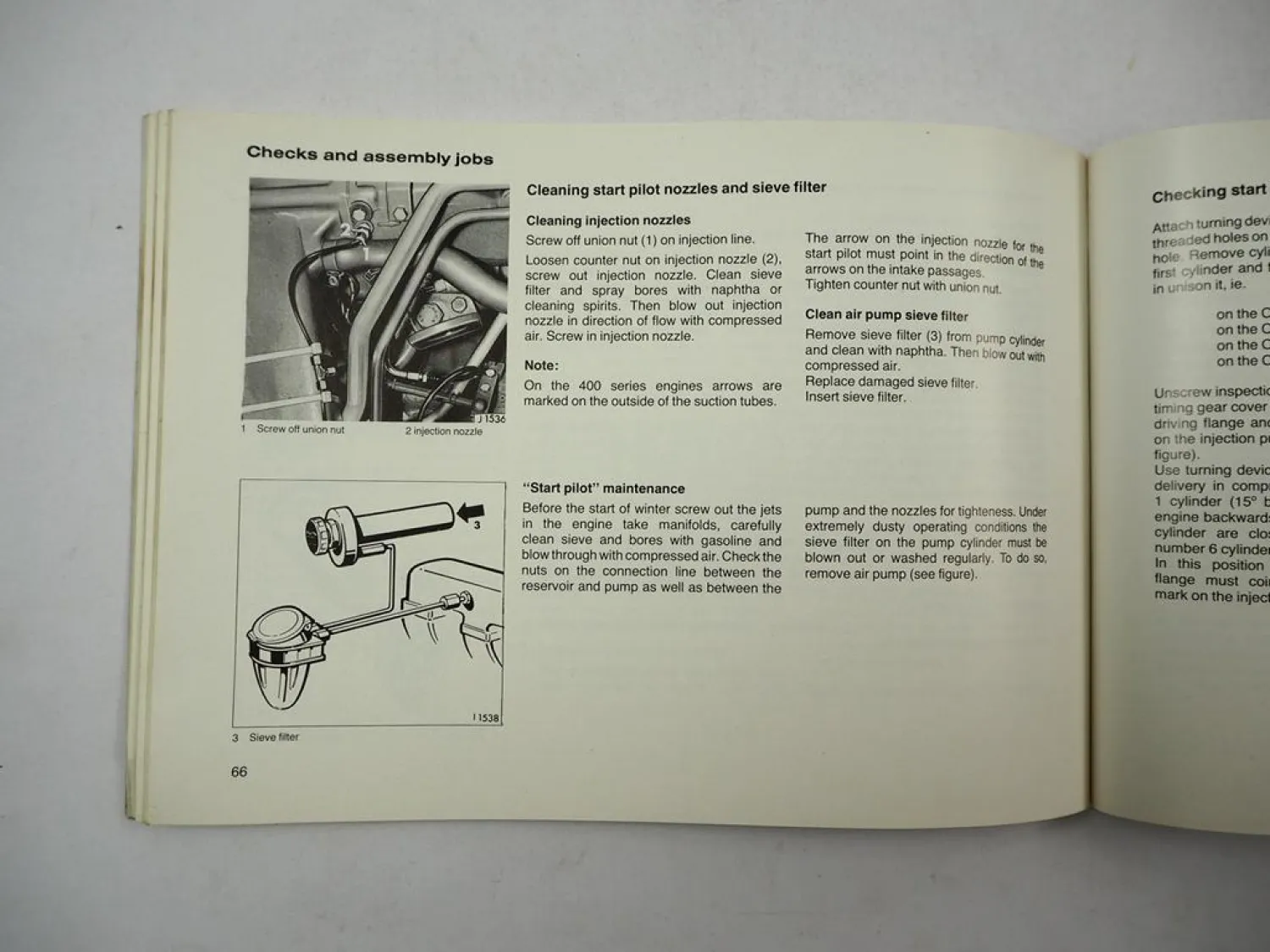 Mercedes Benz OM 401 402 403 404 404A Engine Operating Instructions 1982
