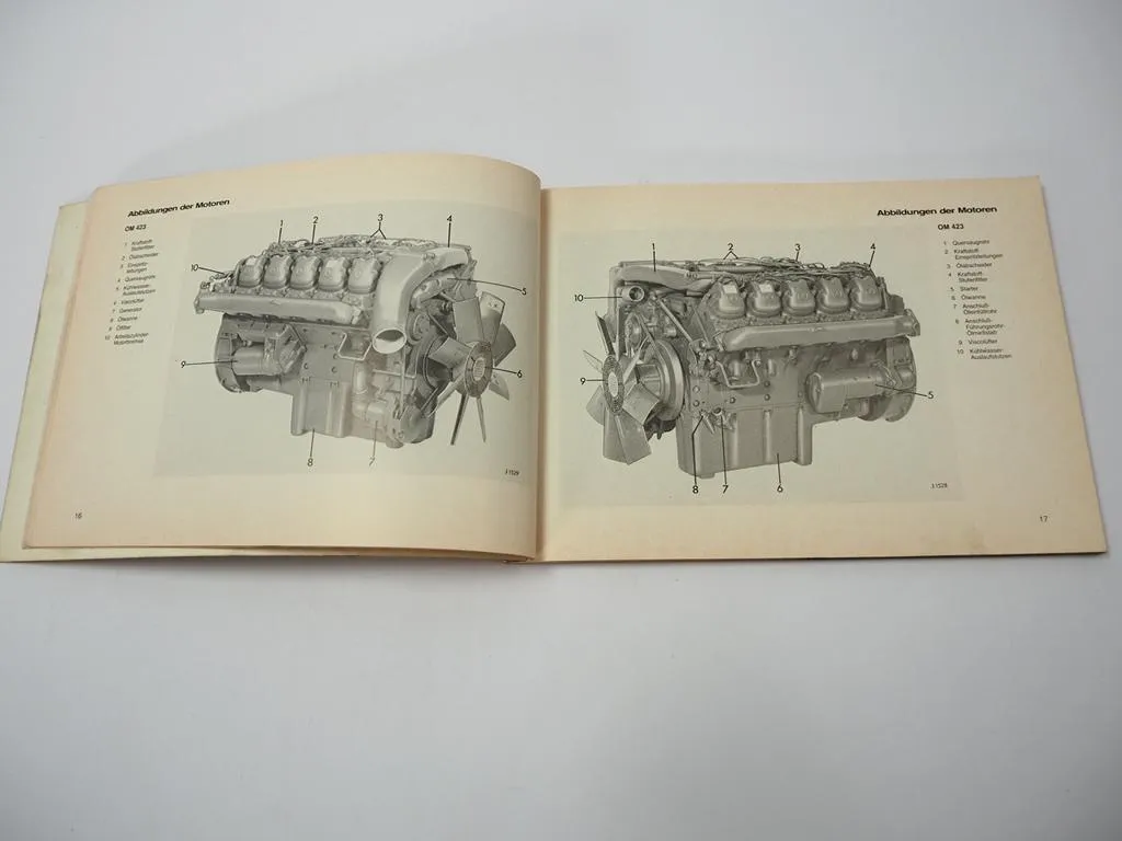 Mercedes Benz OM 421 422 423 424 / A / LA Motor Betriebsanleitung 1988