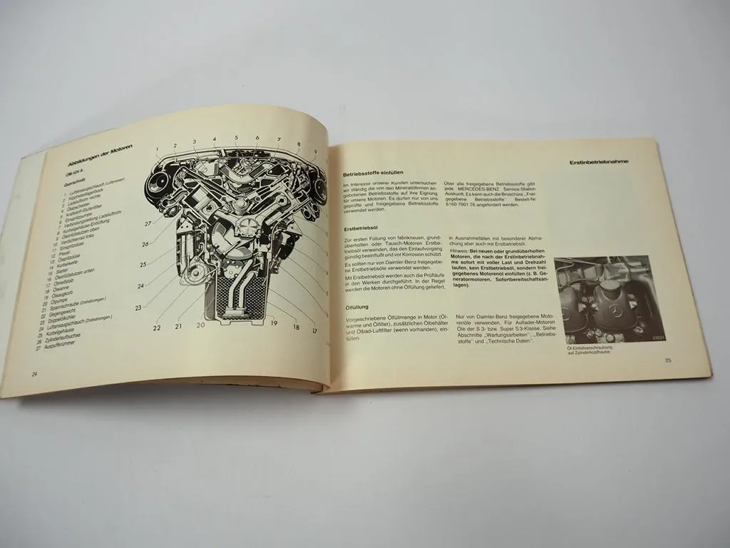 Mercedes Benz OM 421 422 423 424 / A / LA Motor Betriebsanleitung 1989