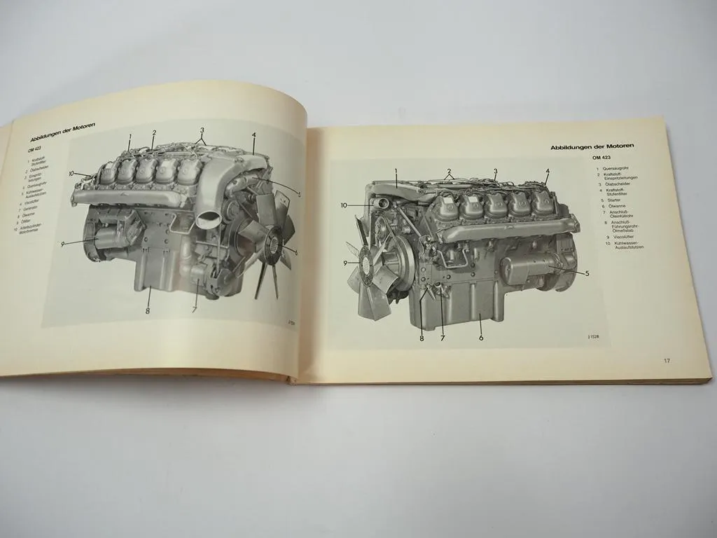 Mercedes Benz OM 421 422 423 424 / A / LA Motor Betriebsanleitung Wartung 1983