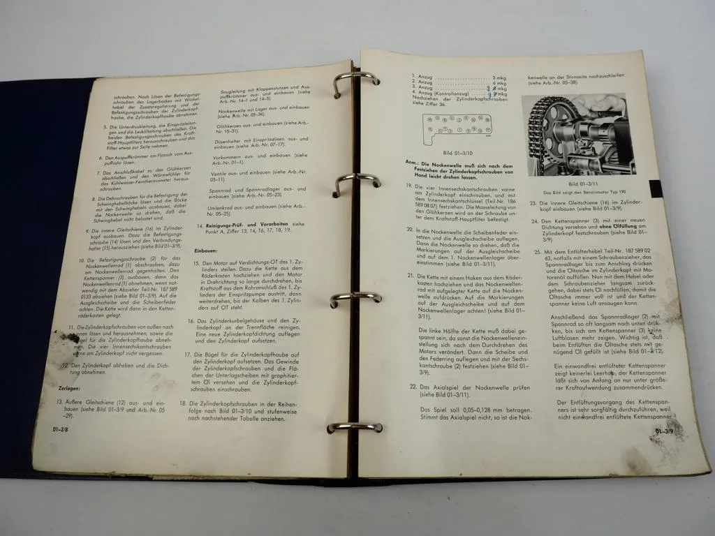 Mercedes Benz OM 636 621 Werkstatthandbuch 170 180 190 L319D O319D Unimog