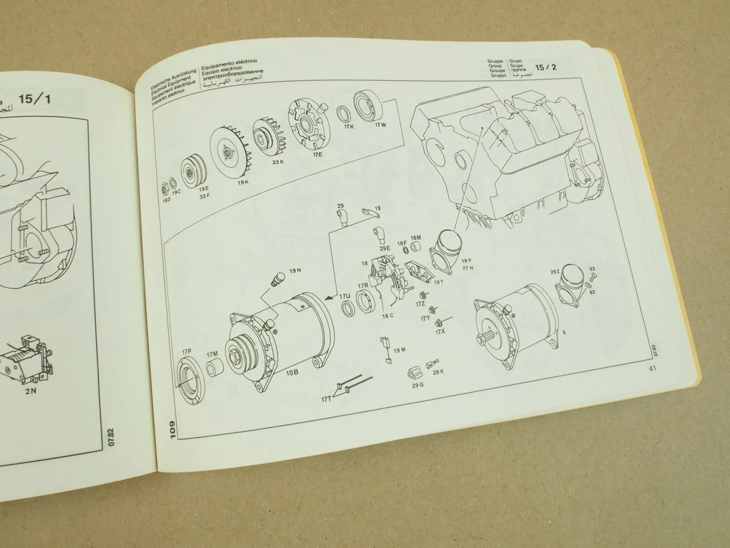 Mercedes Benz OM401 A Ersatzteilkatalog Ersatzteil-Bildkatalog Parts List 1983
