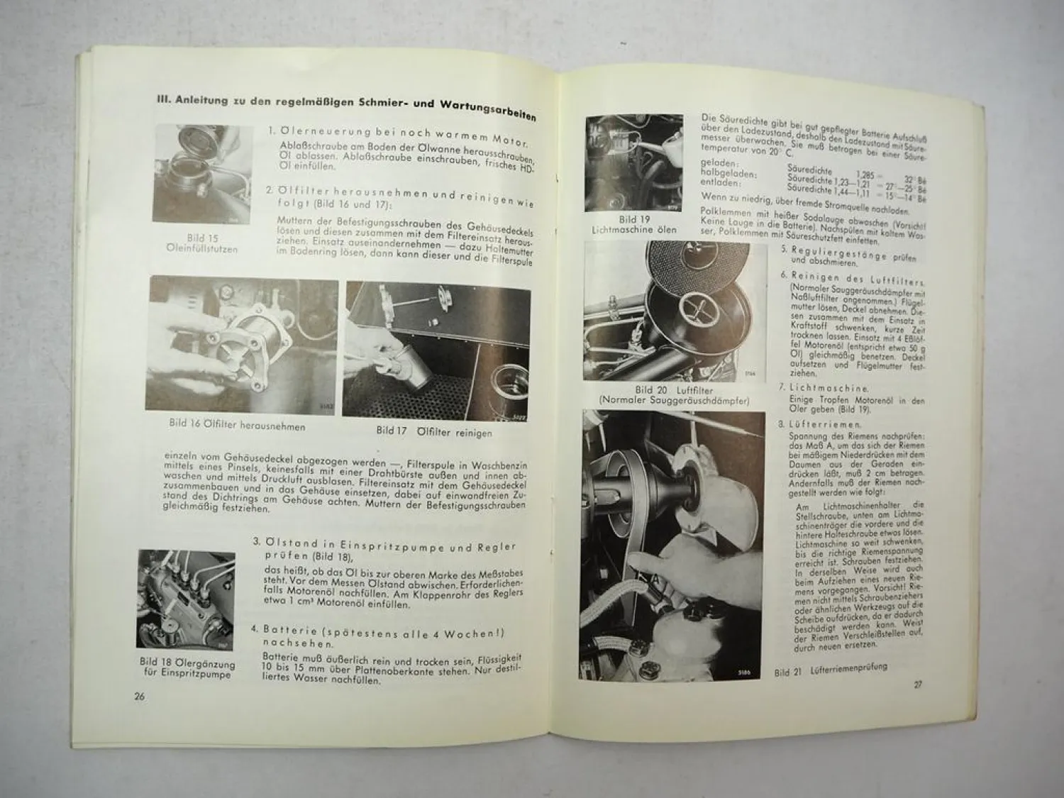 Mercedes Benz OM636 VI.E Motor Betriebsanleitung Ersatzteilliste 1957/58 Unimog