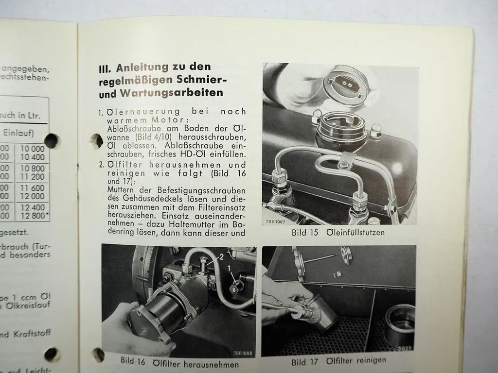 Mercedes Benz OM636.VI.E Motor Betriebsanleitung Ersatzteilliste 1962/57