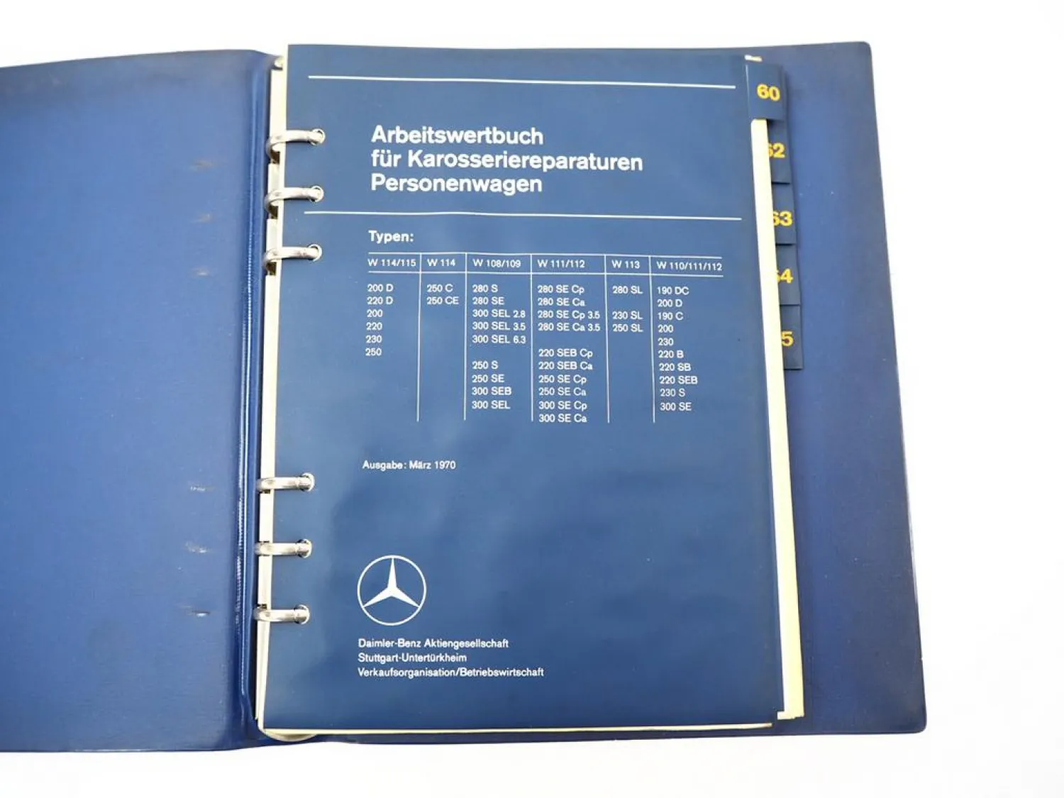 Mercedes Benz PKW Karosserie W 108 109 110 111 112 113 114 115 Arbeitswertbuch