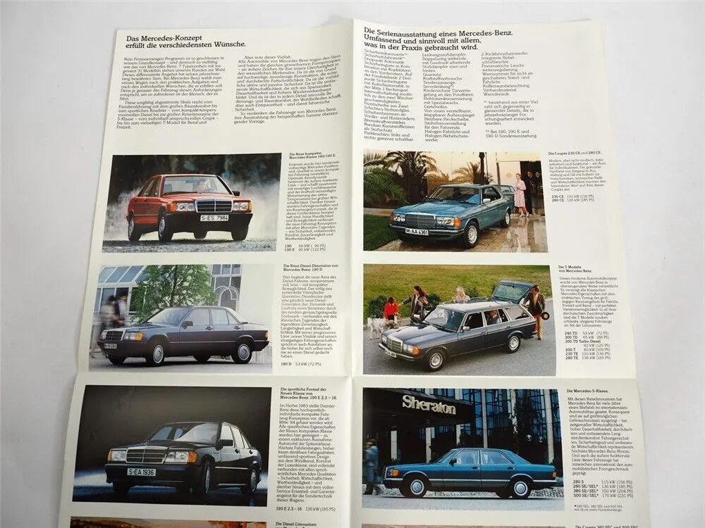 Mercedes Benz PKW Programm 190 200 240 280 300 500 D E CE TD TE SE Prospekt 1984