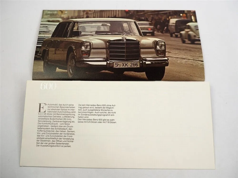Mercedes Benz PKW Programm 200 220 230 240 250 280 350 450 600 Prospekt 1975