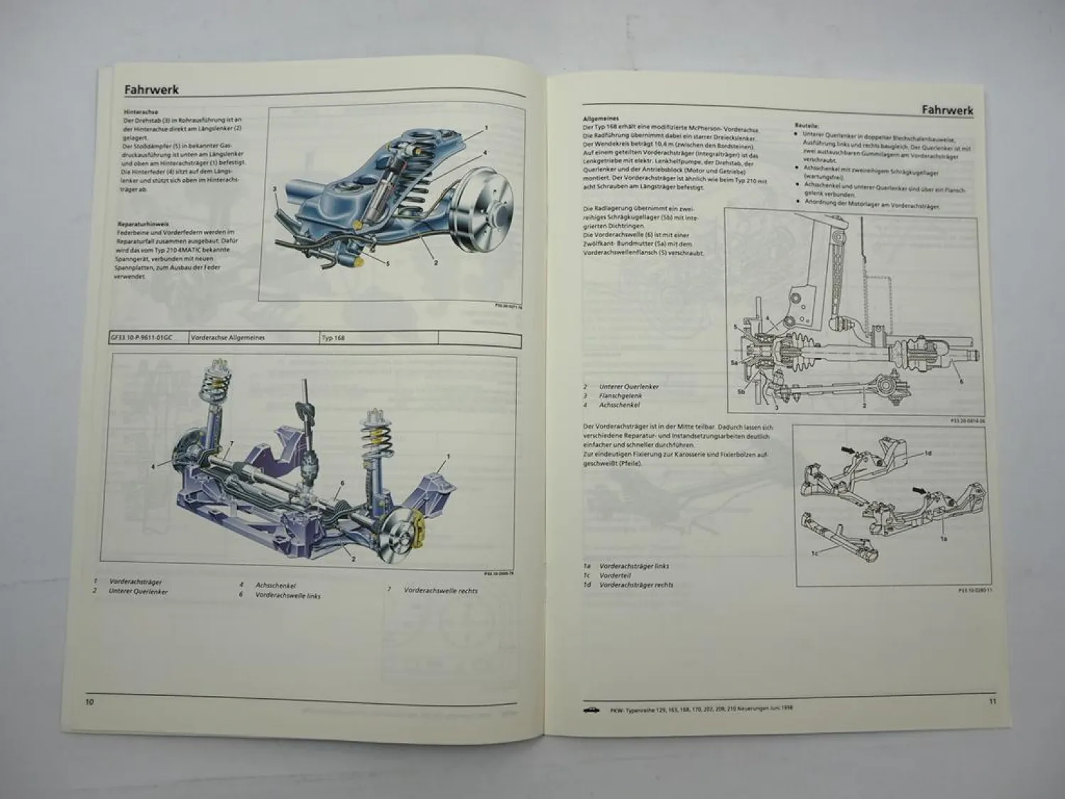 Mercedes-Benz R129 W163 W168 R170 W202 C208 W210 Einführungsschrift 6/1998