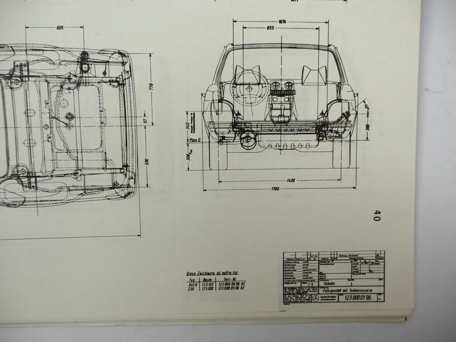 Mercedes-Benz Richtlinien Fremdaufbauten F123 Fahrgestell Typ 230-300D – 1979