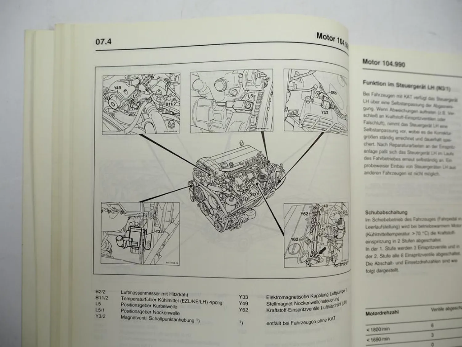 Mercedes-Benz S-Klasse W140 Motoren Schulungsunterlage - M104 M119 M120 5/1991