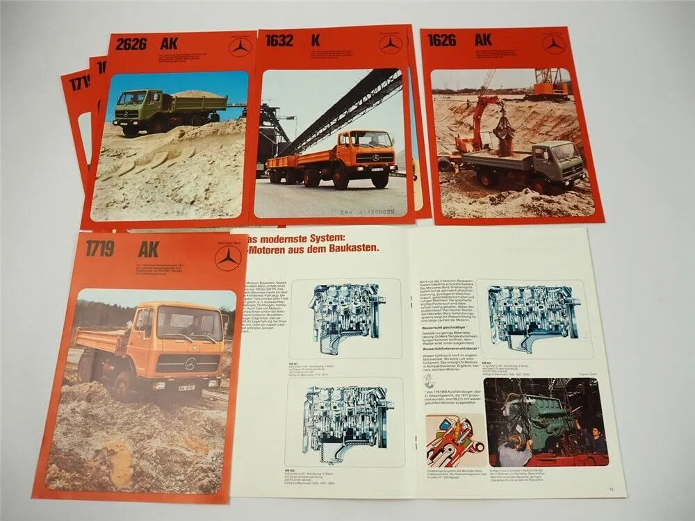 Mercedes Benz Schwere Baustellenfahrzeuge Kipper Prospekt 1973