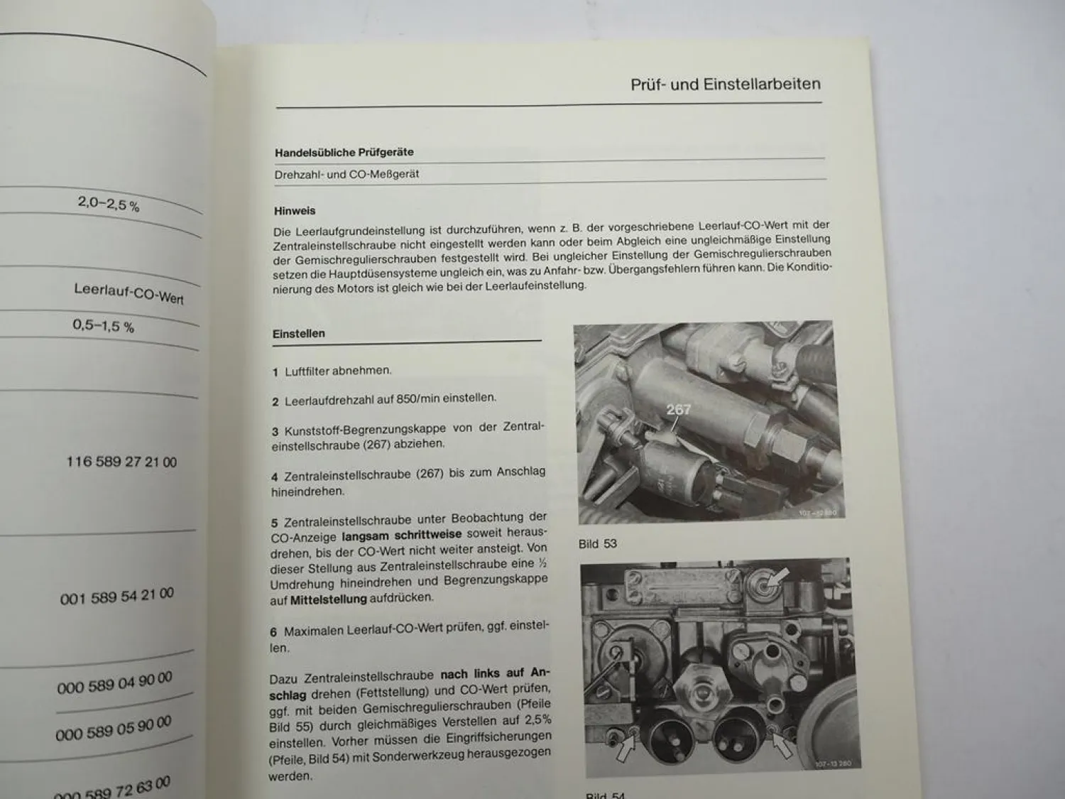 Mercedes Benz Solex Vergaser 4A1 im Motor 110 123 Kundendiensthandbuch 1978