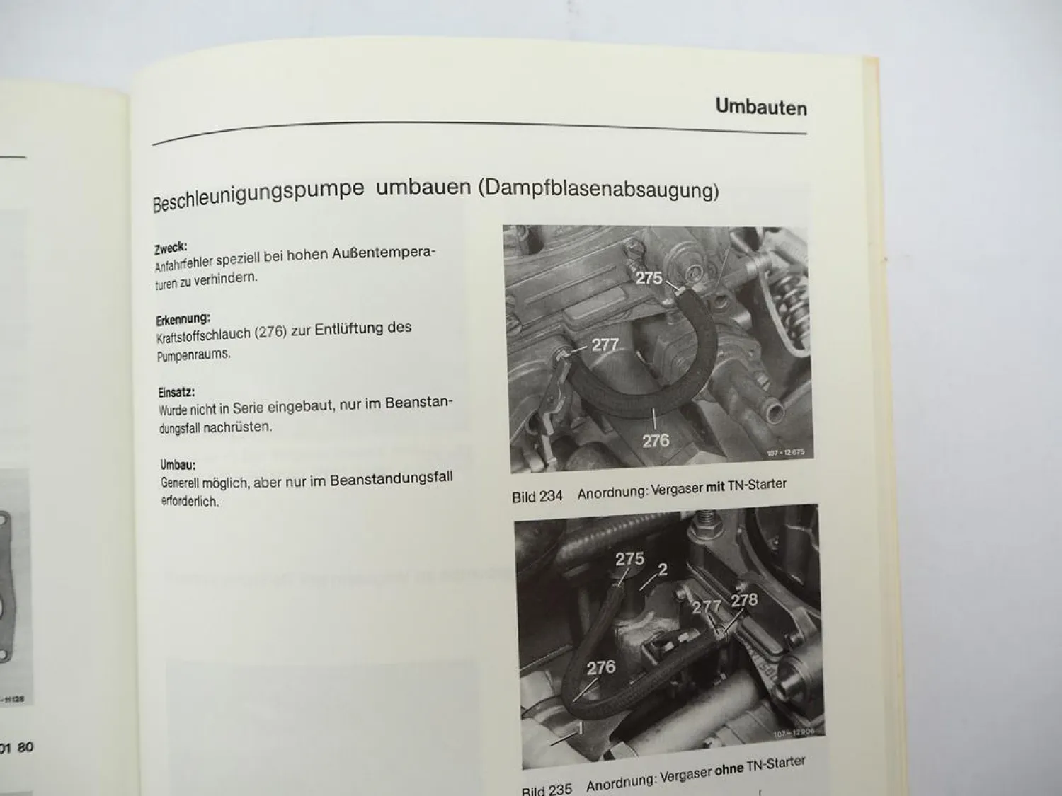 Mercedes Benz Solex Vergaser 4A1 im Motor 110 123 Kundendiensthandbuch 1978