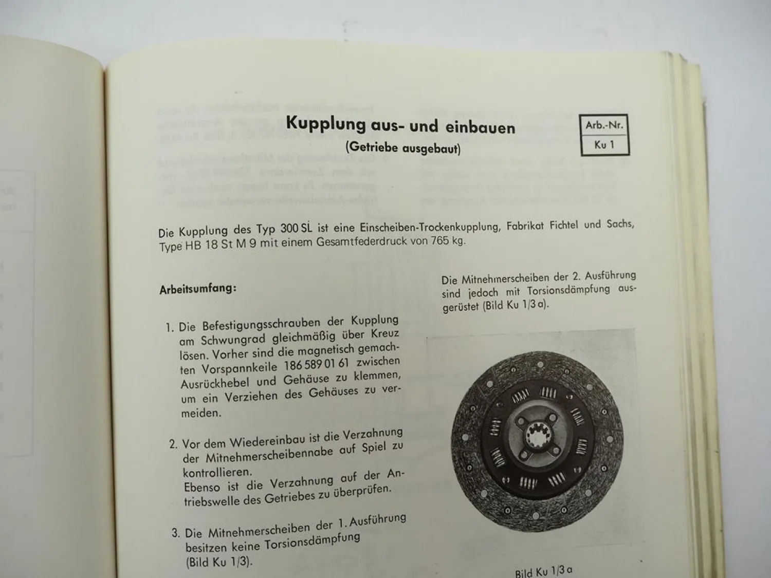 Mercedes Benz Typ 300SL W198 Coupe Roadster Werkstatthandbuch Reparatur 1955-63