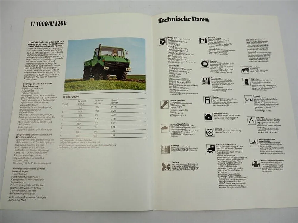 Mercedes Benz U 1000 1200 Unimog Allradschlepper in Landwirtschaft Prospekt 1984