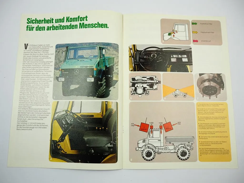 Mercedes Benz U 120 425 Unimog Ackerschlepper Prospekt 1976