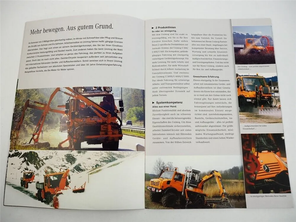 Mercedes Benz Unimog Einsatz als Kommunalfahrzeug Winterdienst Prospekt 2006