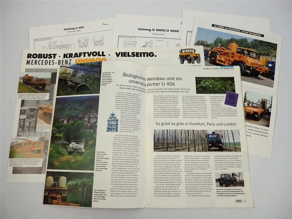 Mercedes Benz Unimog Prospekt U400 U3000 U4000 U5000 Technische Daten Journal