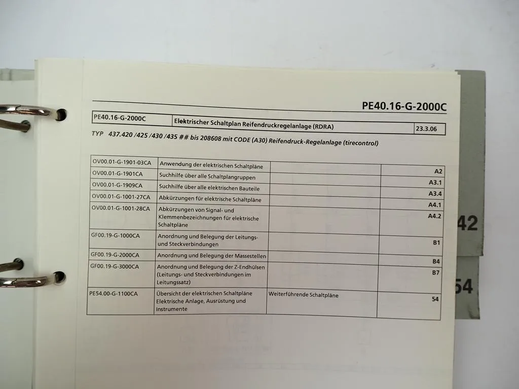 Mercedes Benz Unimog Typ 437.4 Elektrische Schaltpläne Band 2 von 2007