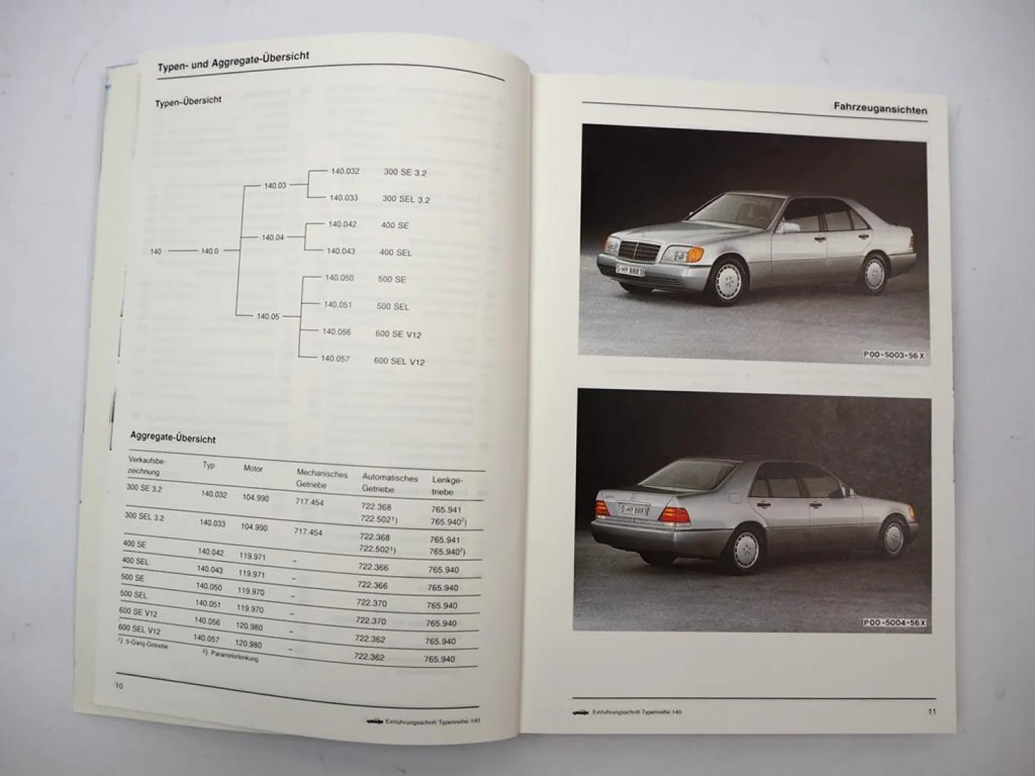 Mercedes Benz W140 300 400 500 600 V12 SE SEL Einführung Werkstatthandbuch 1991