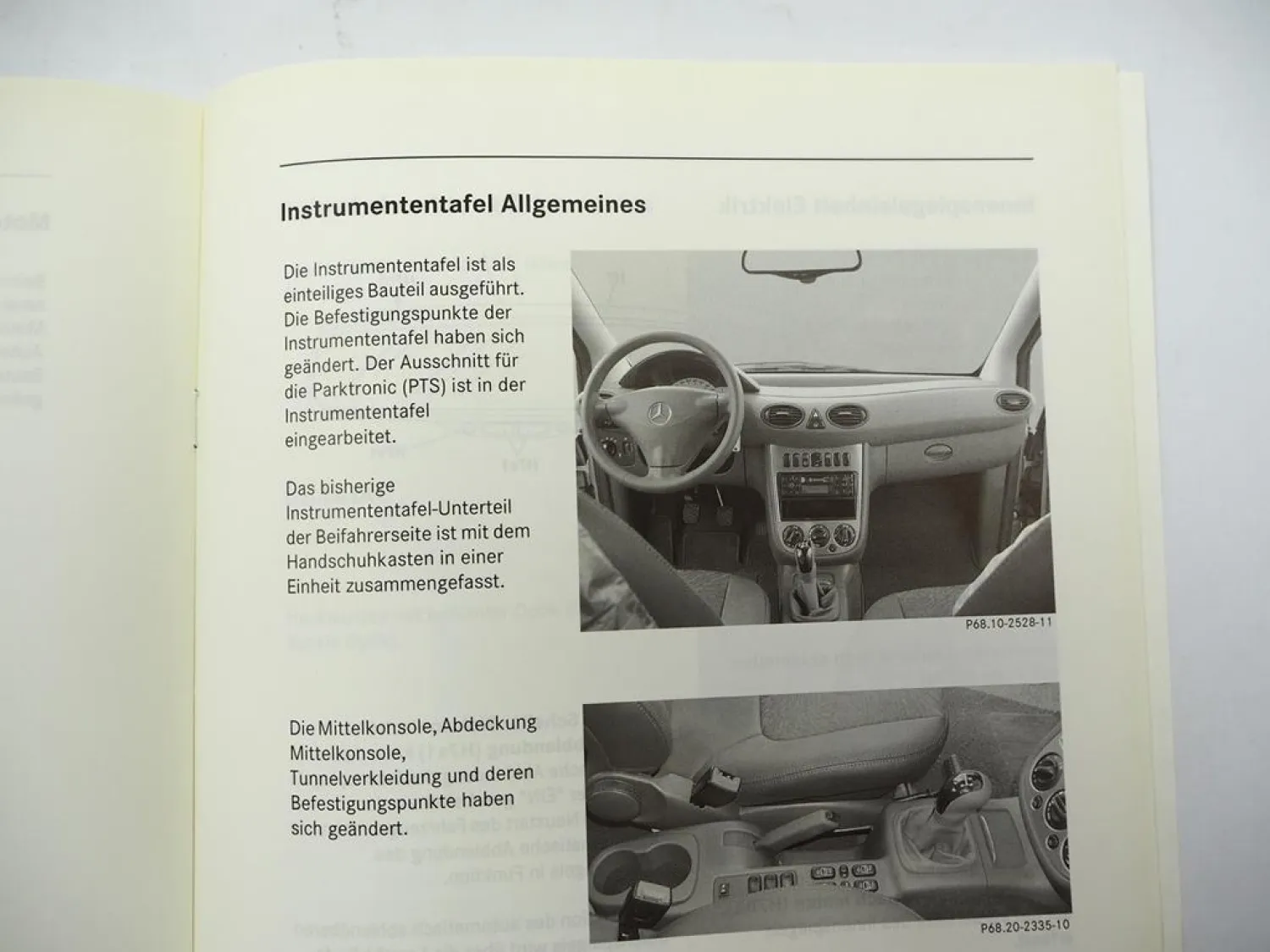 Mercedes-Benz Werkstatthandbuch Neuerungen A-Klasse Typ 168 Schulung 2001