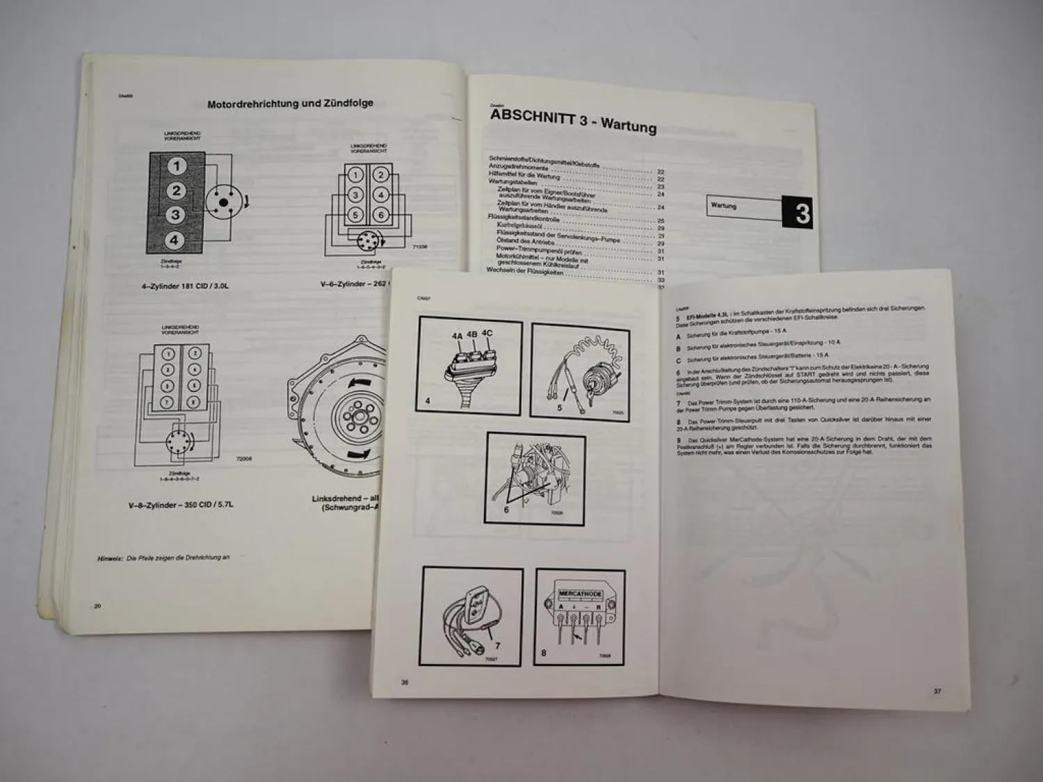 Mercruiser Mercury Marine Alpha Modelle Benzinmotor Betriebsanleitung 1997/98